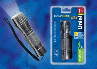Фонарь S-LD012-C серия Стандарт, алюм. корпус, 1 Watt LED, 3хААА н/к серебро Uniel