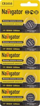 Элемент питания Navigator 94 765 NBT-CR2032-BP5  фото 1