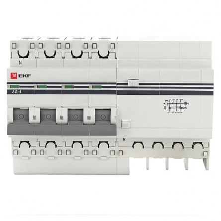 Дифференциальный автомат АД-4 16А/30мА (характеристика C, тип AC) 4,5кА EKF фото 1