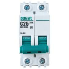 Выключатель автоматический Dekraft ВА-101 двухполюсный 25А С 4.5кА