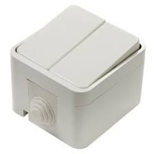 3200 Выключатель накладной 2кл ACQUA белый IP44 ASD 