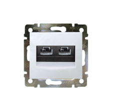 Компьютерная розетка двойная RJ45 цвет белый Legrand Valena 