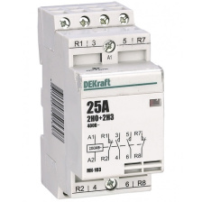 Модульный контактор 2НО 25А 230В МК-103 DEKraft 