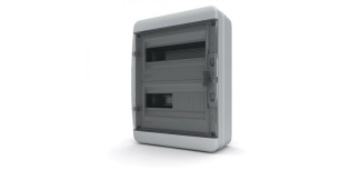 Щит навесной 24 мод. IP65, прозрачная черная дверца Tekfor 