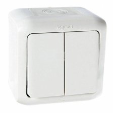 Выключатель 2кл белый IP44 Quteo Legrand 