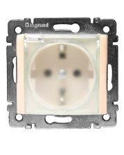 Розетка с откидной крышкой и защитными шторками ip44 слоновая кость Legrand Valena 