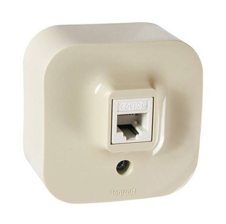 Розетка телефонная RJ11 слн.к. Quteo Legrand  фото 1