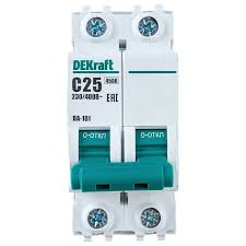 Выключатель автоматический Dekraft ВА-101 двухполюсный 25А С 4.5кА фото 1