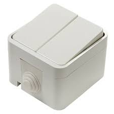 3200 Выключатель накладной 2кл ACQUA белый IP44 ASD  фото 1