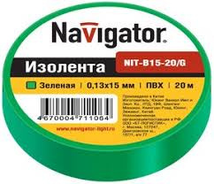 Изолента Navigator 71 106 NIT-B15-20/G зелёная фото 2