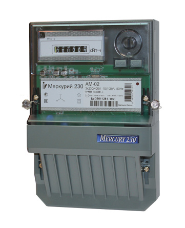 3ф Меркурий 230 АМ-02 10(100)А 380В к.т.1,0 фото 1