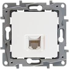 Розетка RJ45 кат.5 UTP ETIKA белый фото 1