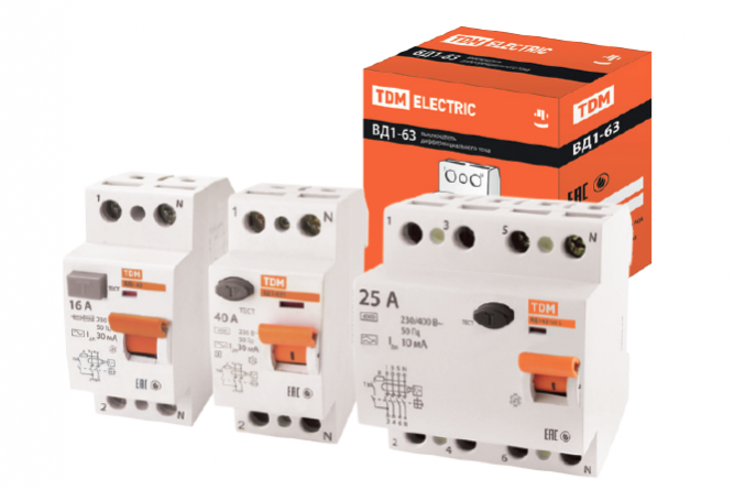 УЗО ВД1-63 4п 16А 30мА ТДМ фото 1