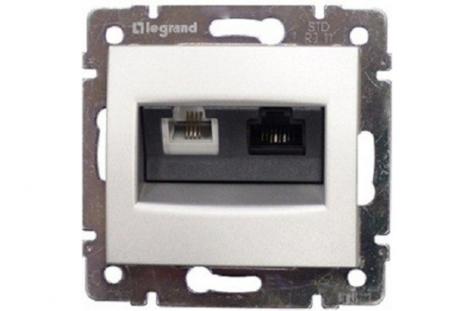 Компьютер + телефон розетка цвет белый Legrand Valena фото 1