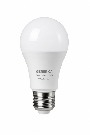 Лампа светодиодная A60 12Вт 230В 4000К E27 GENERICA  фото 1
