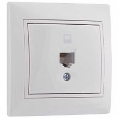 ТФ розетка (евро) цвет белый Lezard Mira фото 1