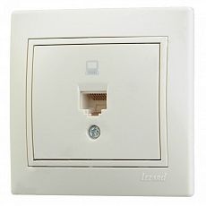 ТФ розетка (евро) цвет кремовый Lezard Mira фото 1