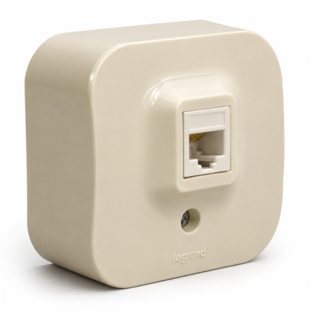 Розетка RJ45 кат.5е-UTP Quteo Legrand цвет слоновая кость  фото 1