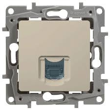 Розетка RJ45 кат 5 UTP ETIKA цвет слоновая кость  фото 1