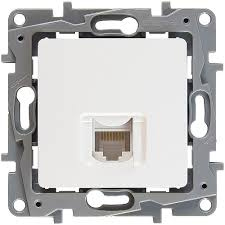 Розетка RJ45 кат.5 UTP ETIKA белый  фото 1