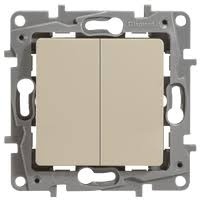 Выключатель 2кл 10А  Quteo Legrand цвет слоновая кость фото 1