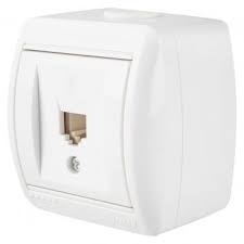 Розетка телефонная евро цвет белый  Lezard Nata фото 1