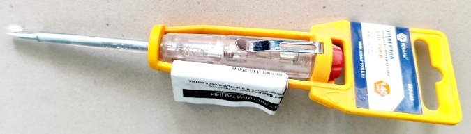 Отвертка индикаторная, белая ручка, 100-500 В, 140 мм фото 1